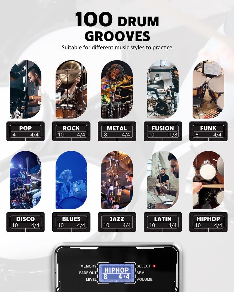 STRICH Stereo Looper Pedal Guitar Pedal with Built-in Drum Machine, 100 Diverse Drum Patterns, 160 Minutes Recording Time, USB for Audio Upload or Download, Support Footswitch Control - Image 4